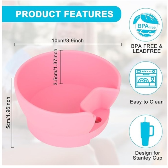 Turquoise Snack Bowl for Stanley 40 oz Tumbler with Handle - Picture 5 of 6